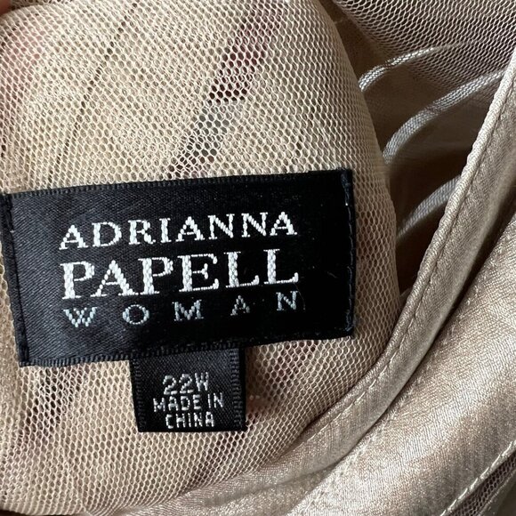 Adrianna papell woman tan gold dress women’s size 22 - Picture 8 of 10